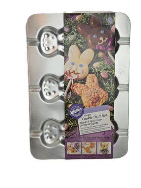 Vintage Wilton 6 Bunny Cookie Pan Chocolate Stick 2105-8106 1998 Easter Pops